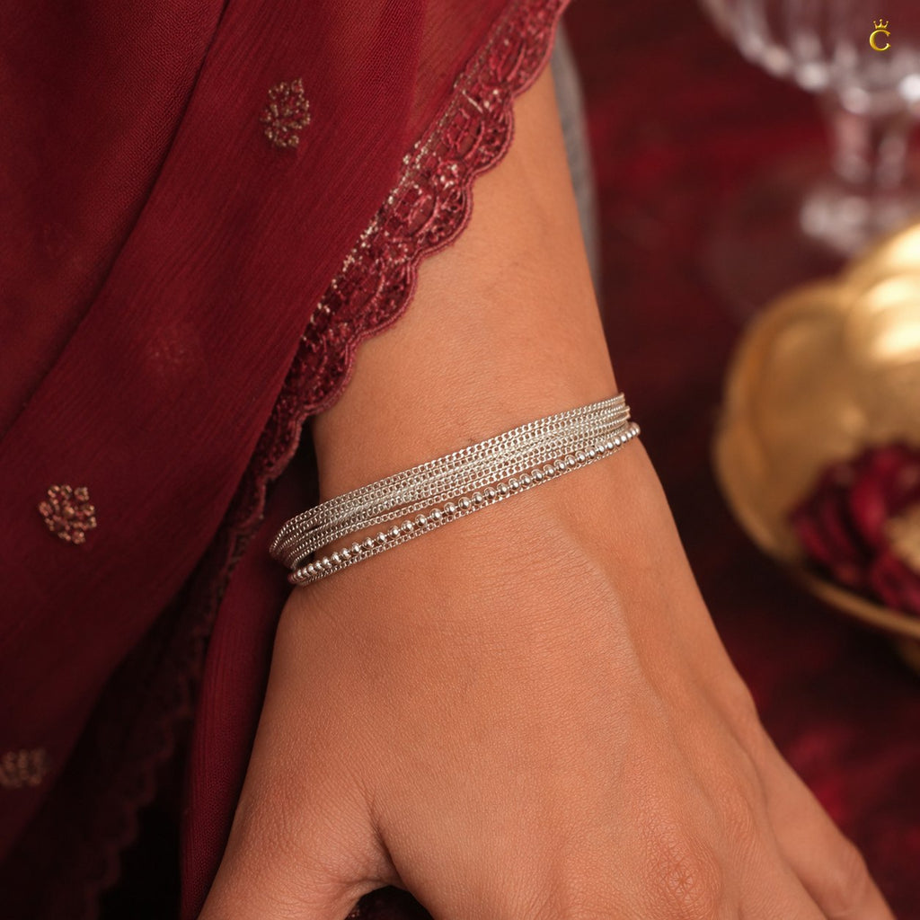 Elegant Multi Strand Silver Bracelet for Women