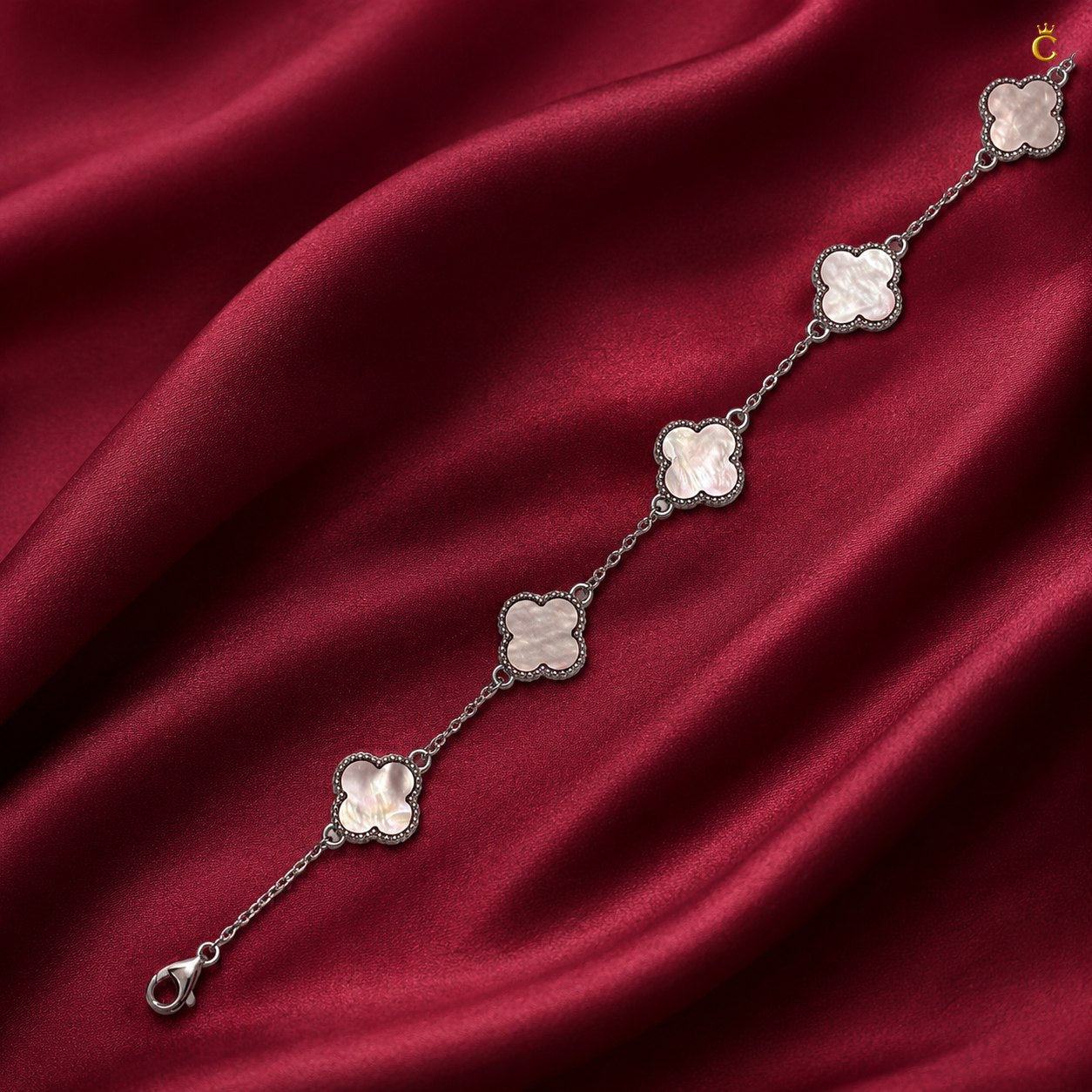 Celestora Luxurious Pink Clover Van cliff Bracelet (5 motifs)
