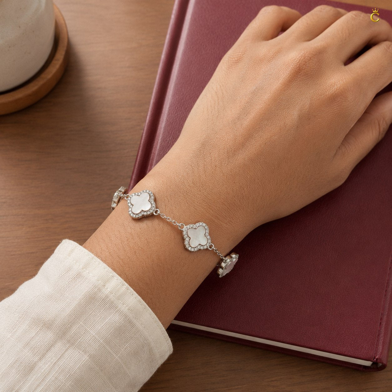 Celestora Charming Blush Clover Van cliff Bracelet