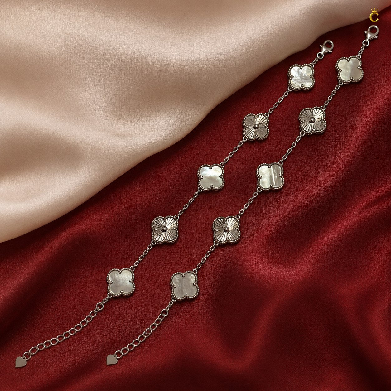 Celestora Moon Pearl Clover Van cliff Bracelet