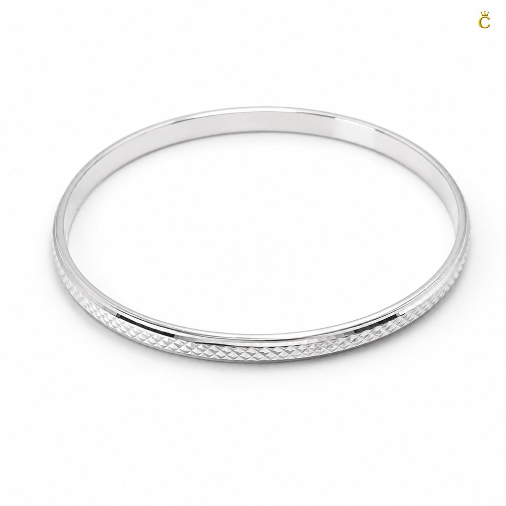 Silver Textured Men's Cuff Bracelet