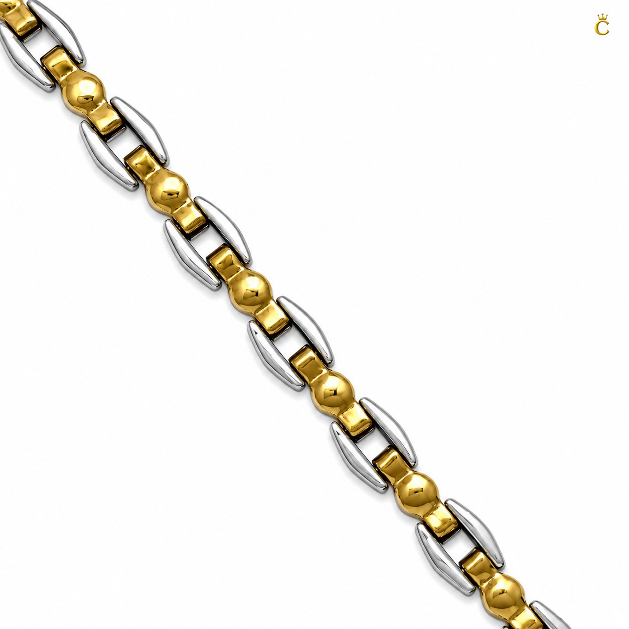 Men's Premium Two-Tone Silver Link Bracelet