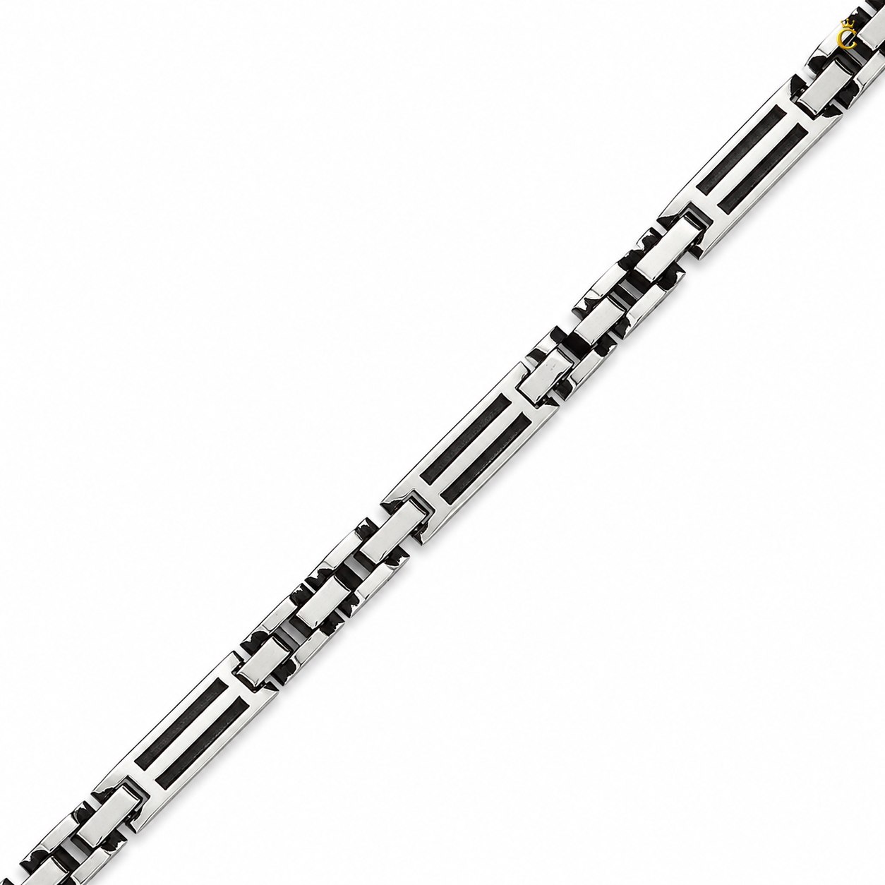 Men's Silver Geometric Link Bracelet