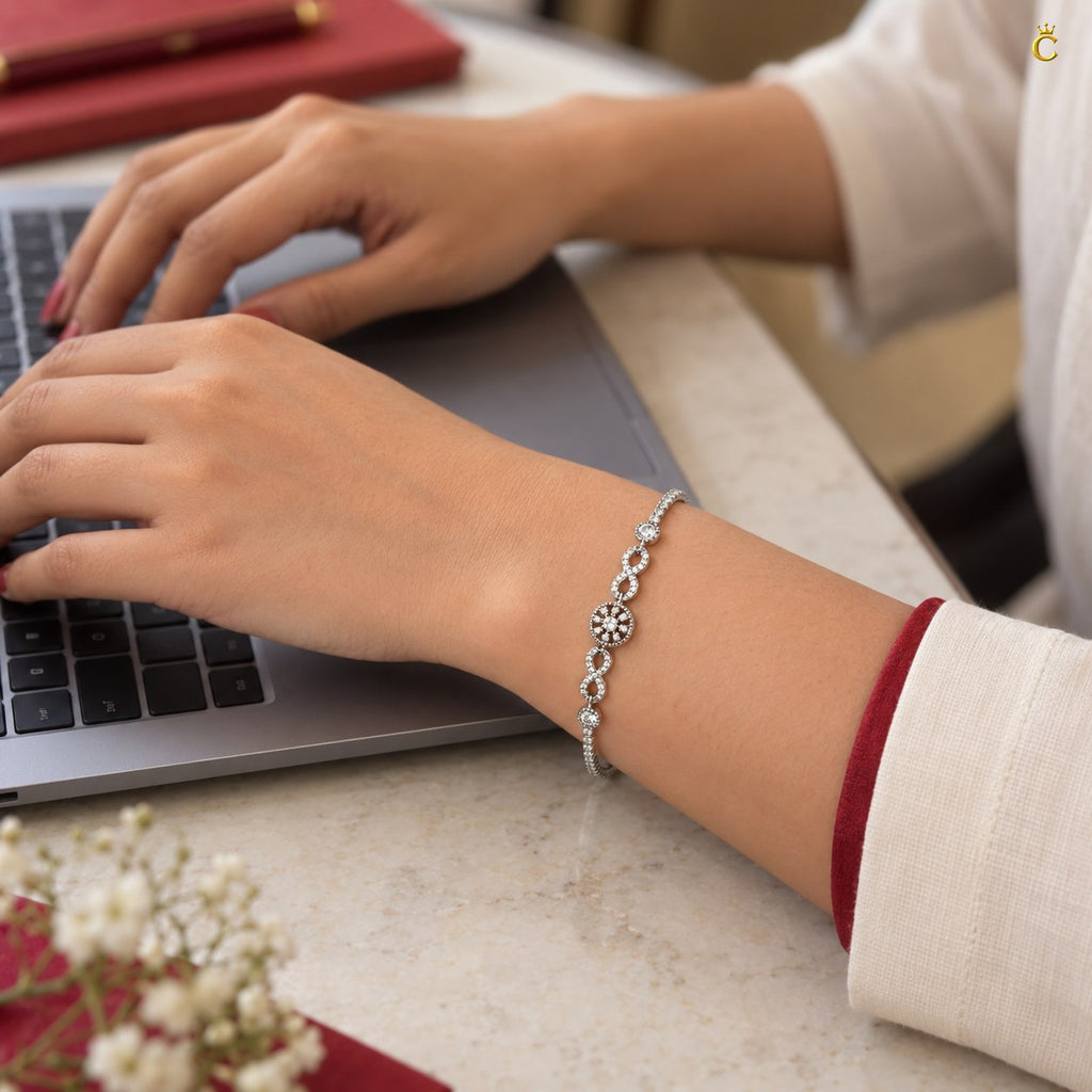 Eternal blossom infinity Silver adjustable Bracelet
