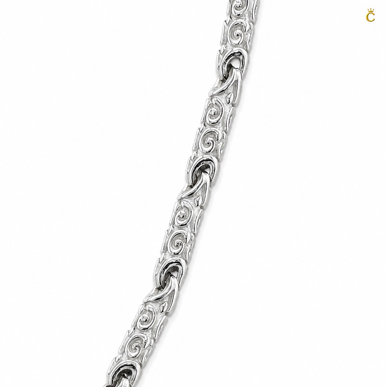 Detailed Ancient Royal Texture Silver Chain