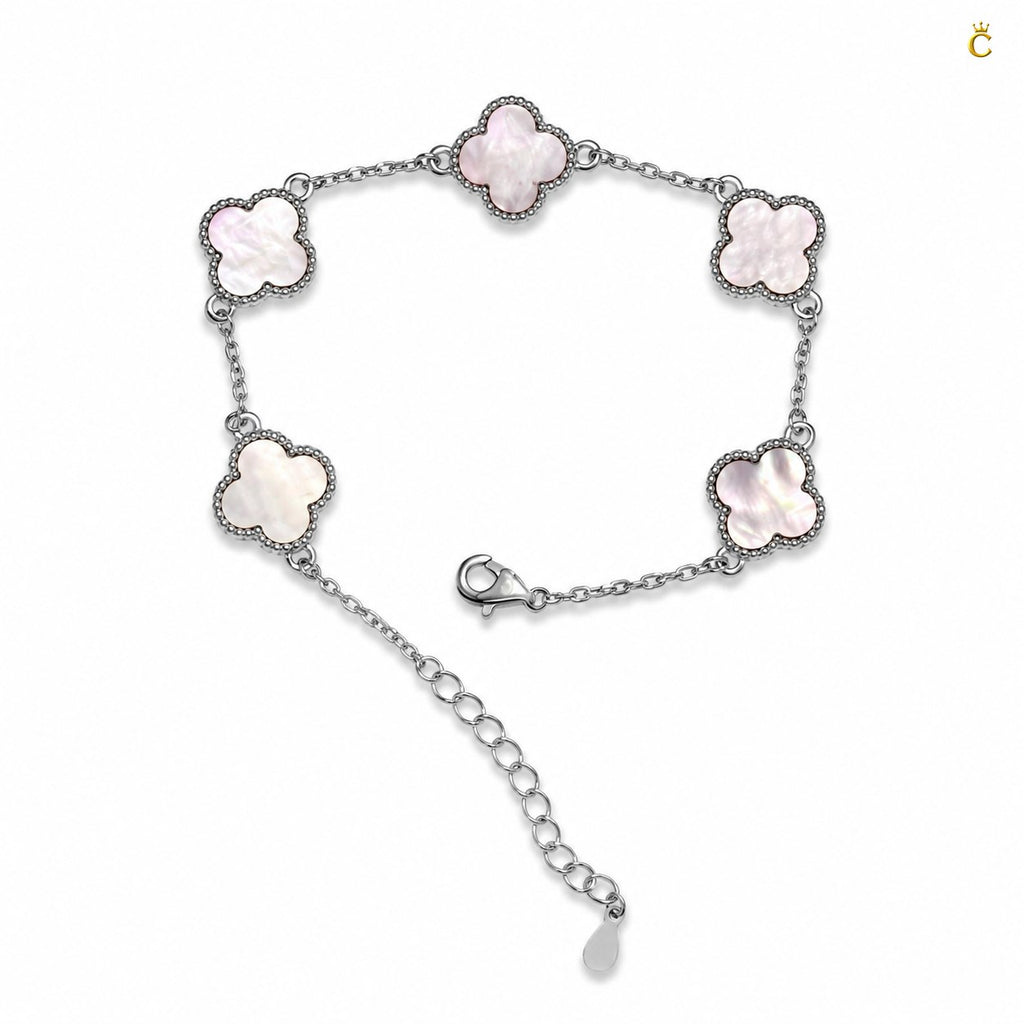 Celestora Luxurious Pink Clover Van cliff Bracelet (5 motifs)