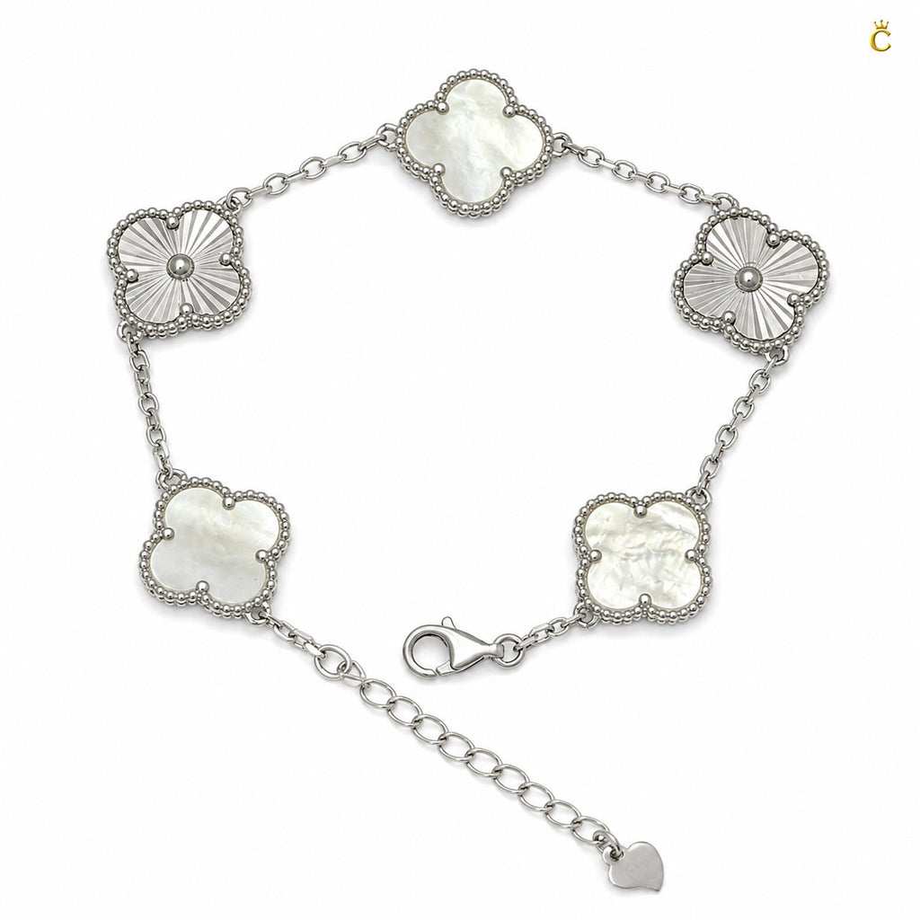 Celestora Moon Pearl Clover Van cliff Bracelet