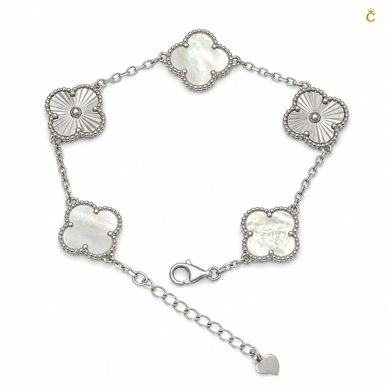 Celestora Moon Pearl Clover Van cliff Bracelet