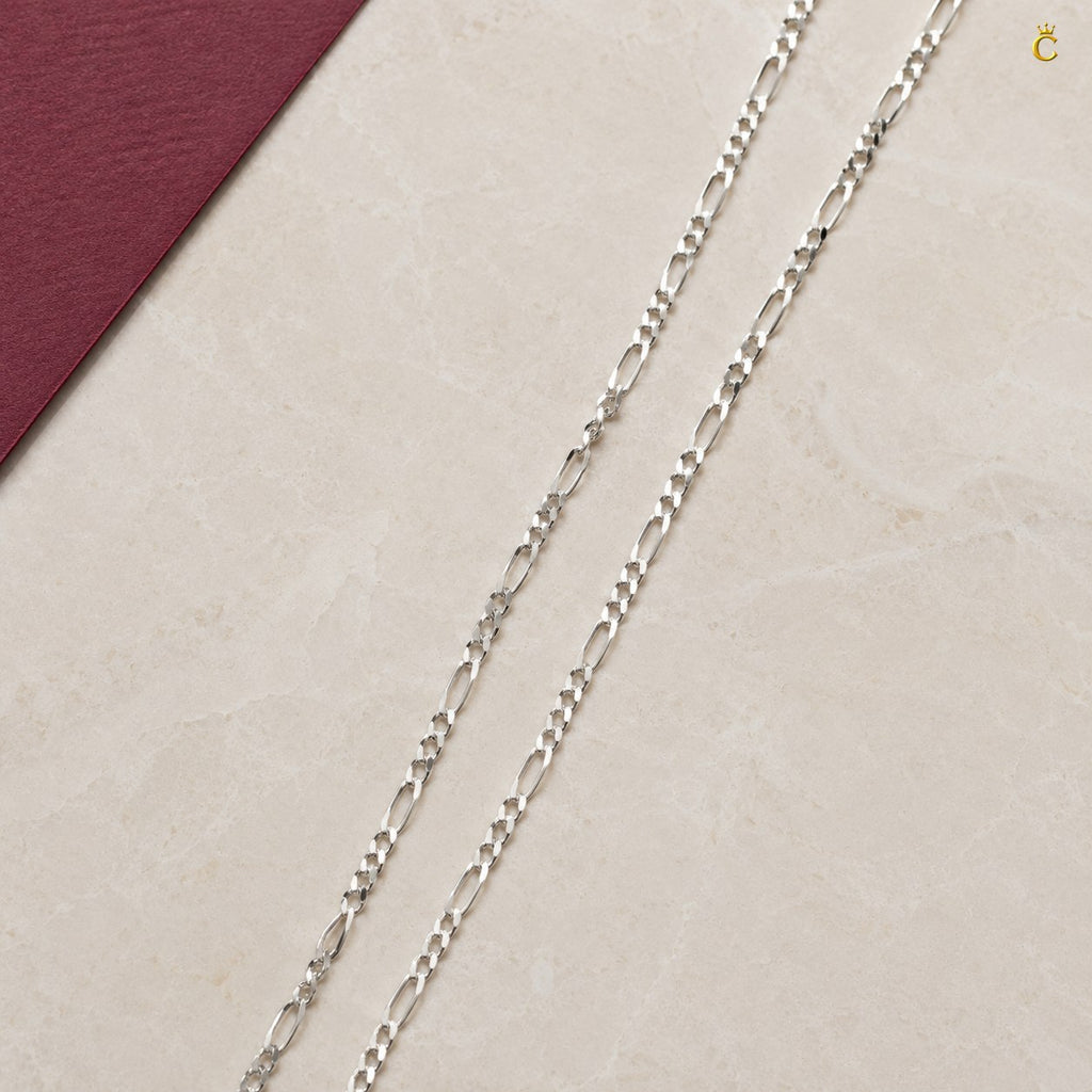 Premium Silver Figaro Chain Necklace
