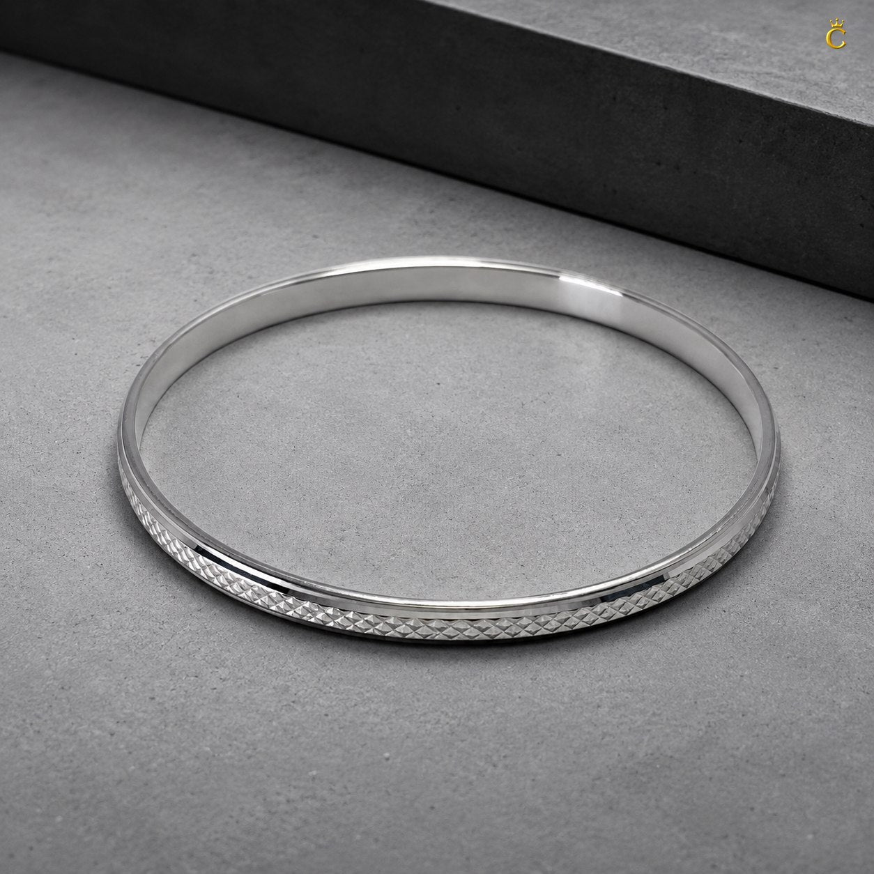 Silver Textured Men's Cuff Bracelet