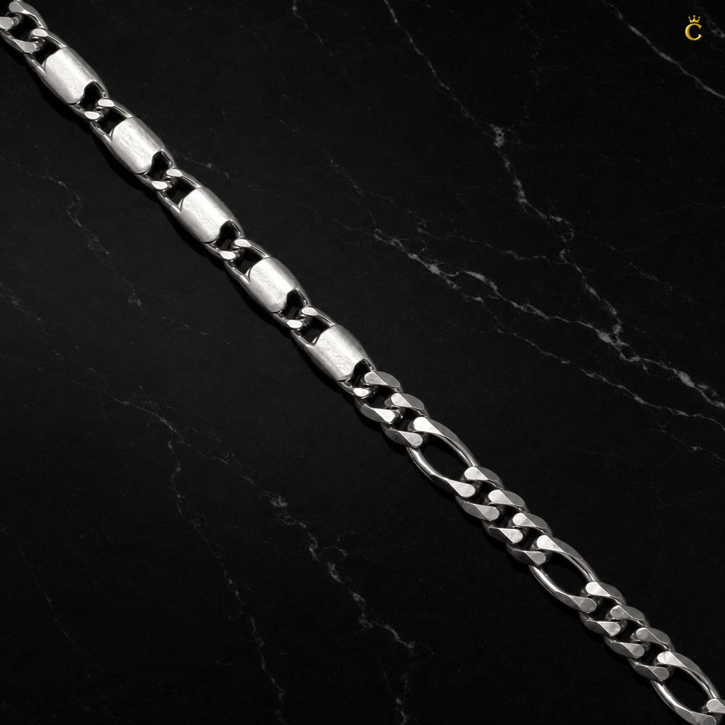 Silver Figaro Link Bracelet