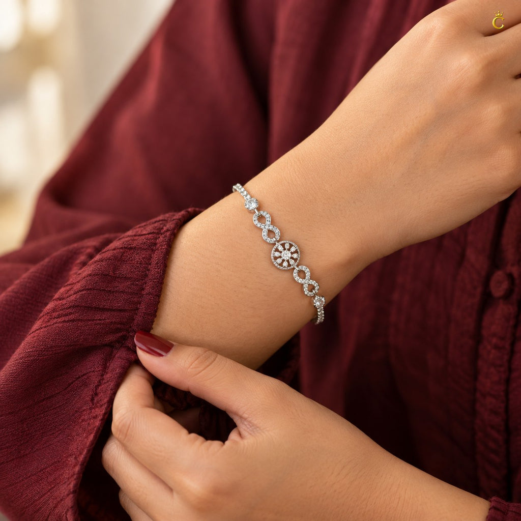 Eternal blossom infinity Silver adjustable Bracelet