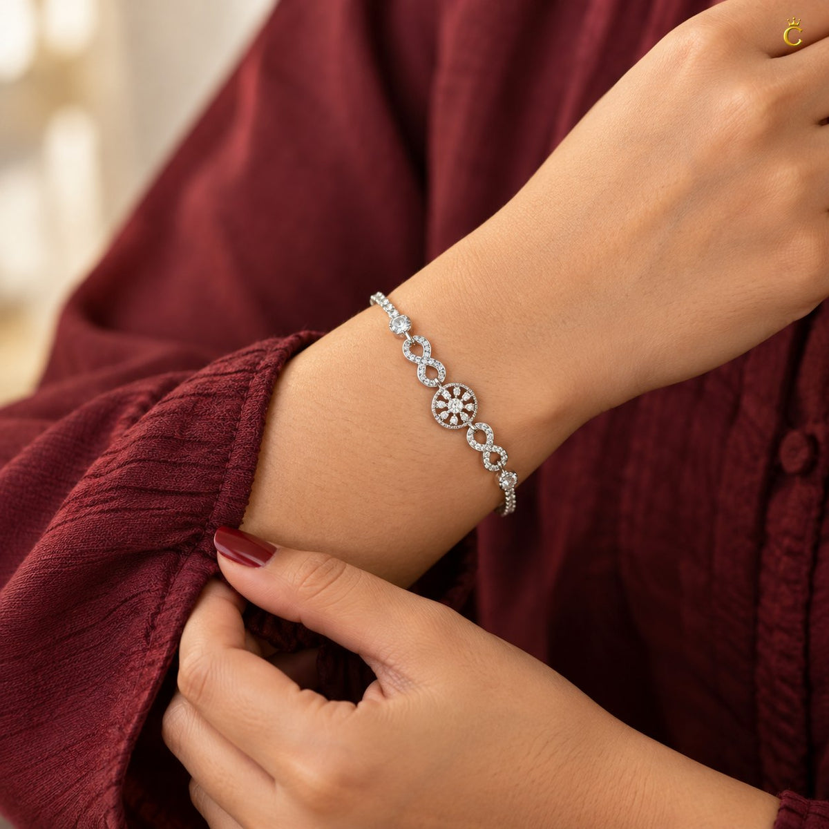Eternal blossom infinity Silver adjustable Bracelet