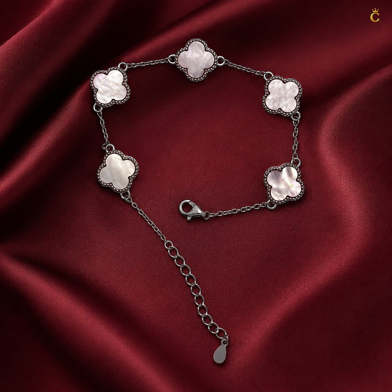 Celestora Luxurious Pink Clover Van cliff Bracelet (5 motifs)