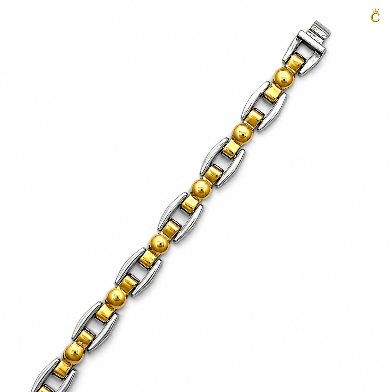 Men's Premium Two-Tone Silver Link Bracelet