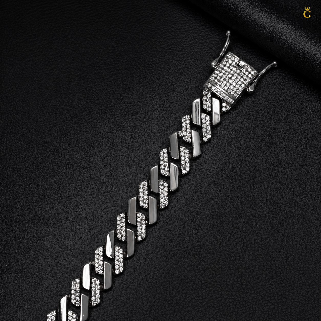 Silver Iced Out Cuban Link Bracelet
