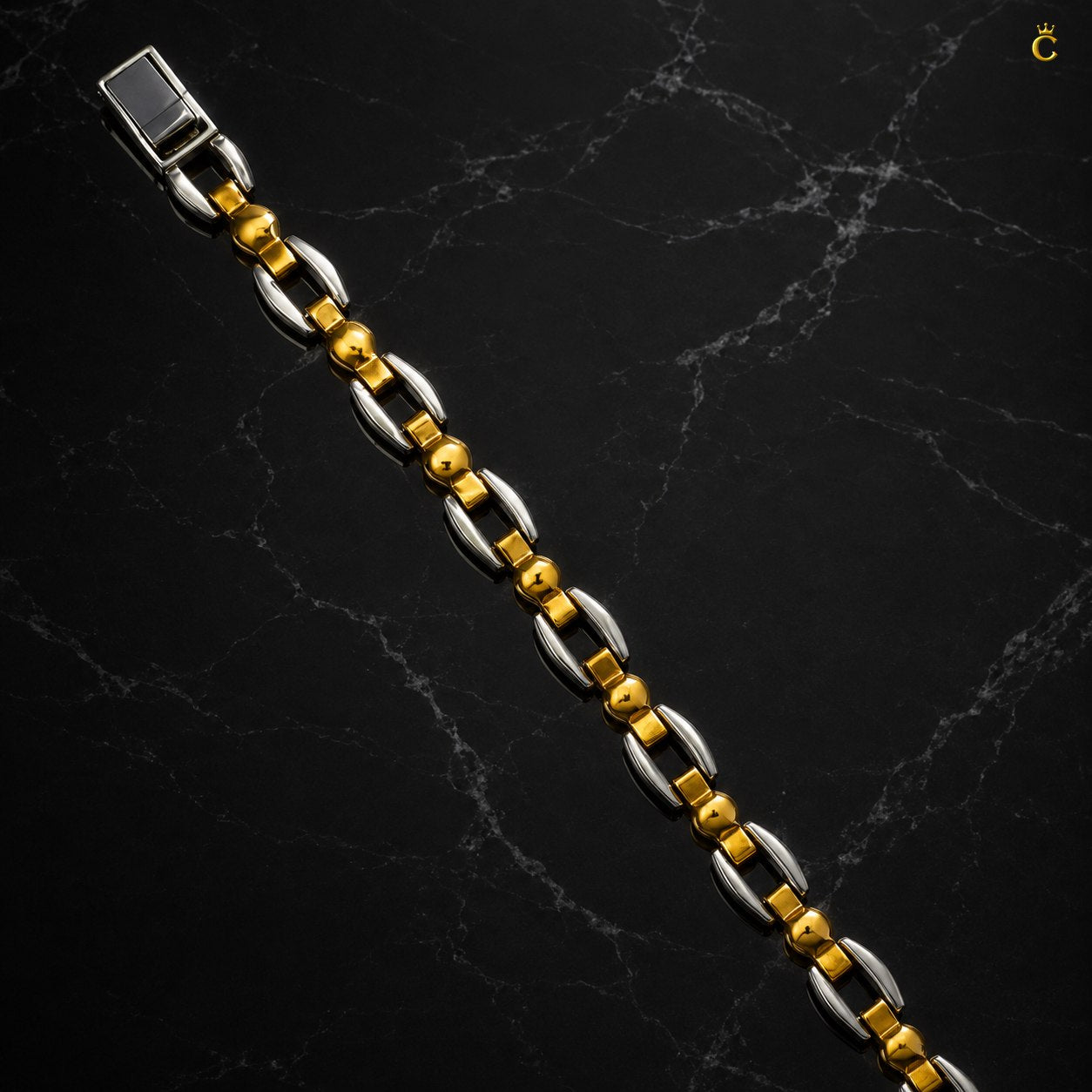 Men's Premium Two-Tone Silver Link Bracelet