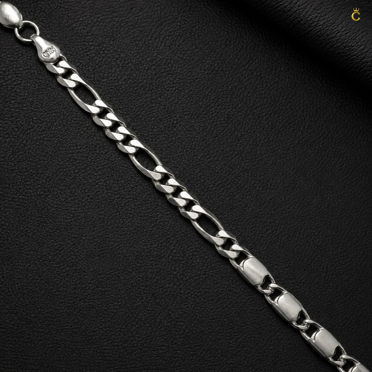 Silver Figaro Link Bracelet