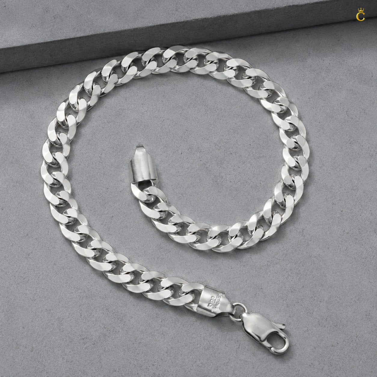Men's Silver Cuban Link Chain Bracelet