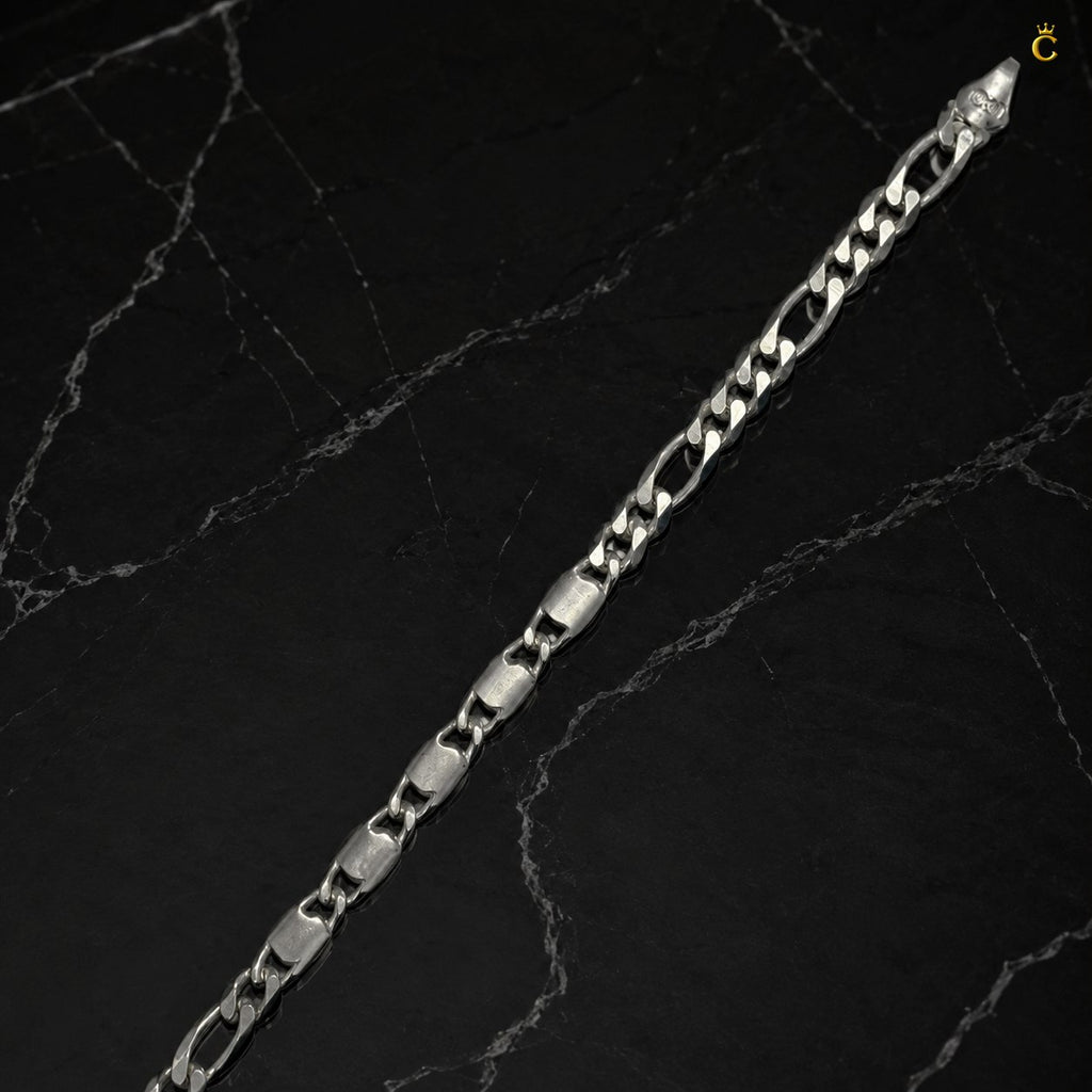 Silver Figaro Link Bracelet