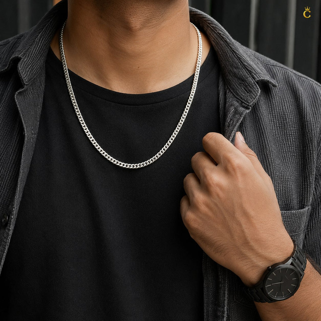 Silver Classic Everyday Curb chain 22 inches