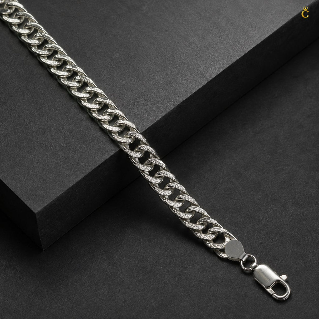 Premium Silver Cuban Link Bracelet for Men