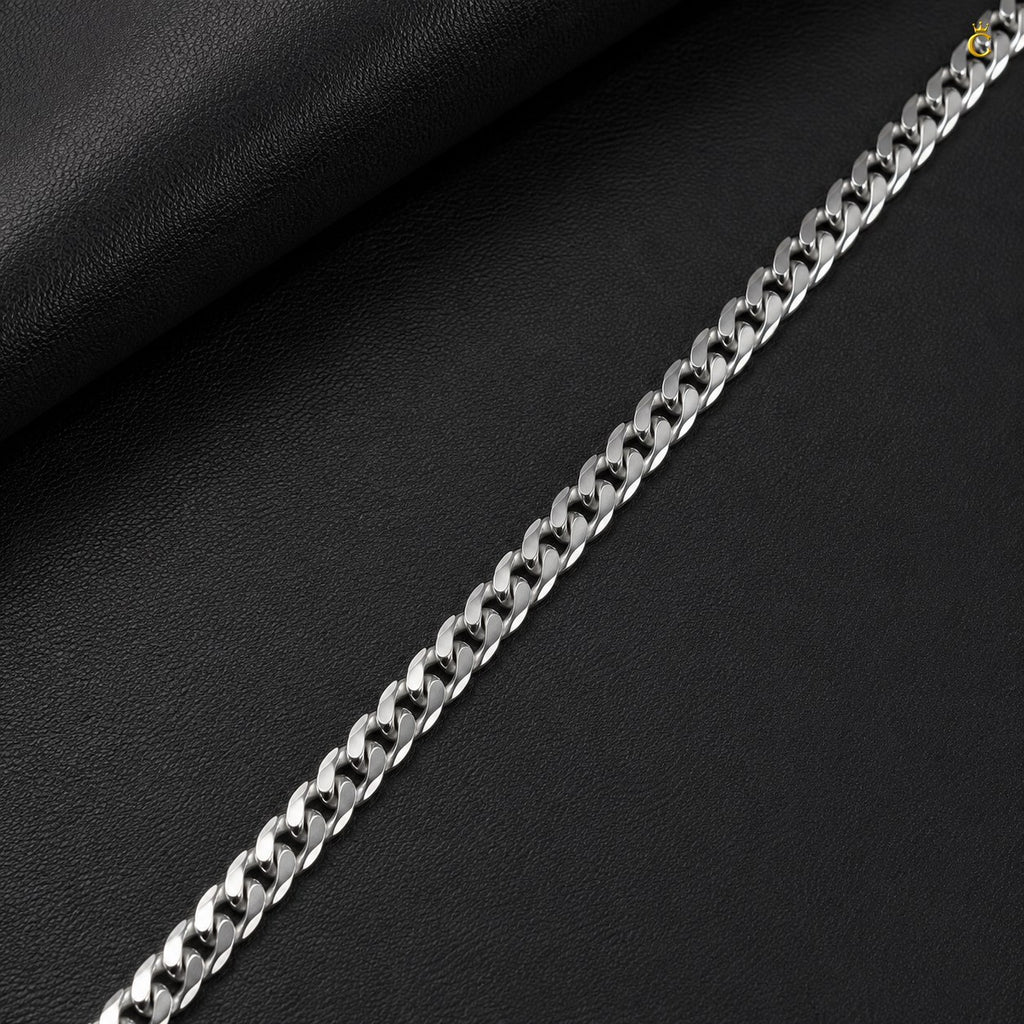 Men's Silver Cuban Link Chain Bracelet