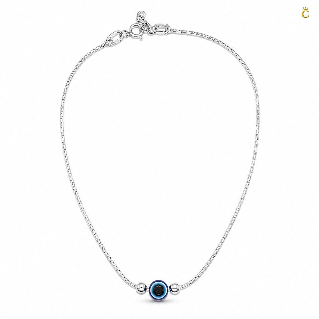 Evil Eye Silver Anklet
