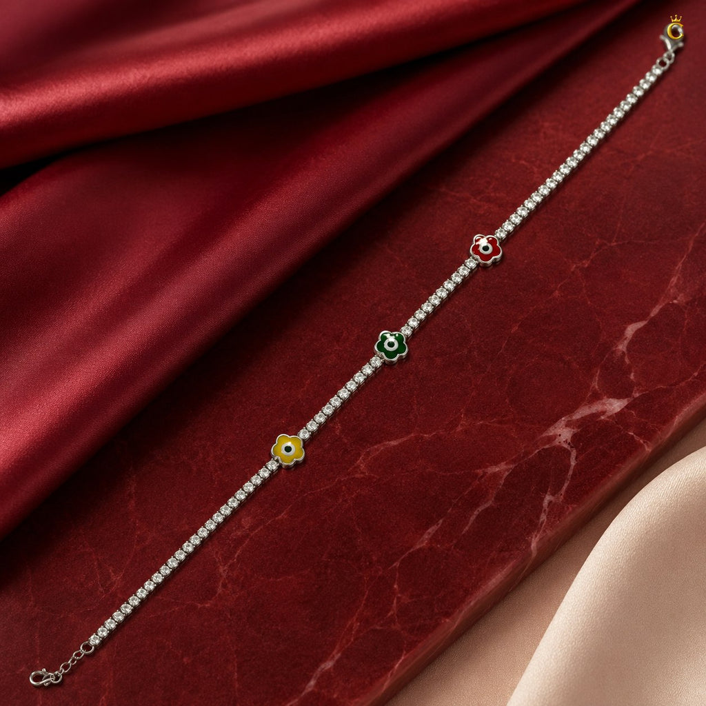 Celestora Floral motifs Tennis Bracelet