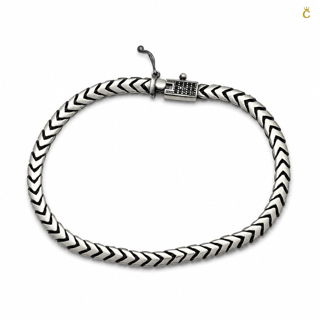 Celestora Stylish Turkish Silver Weave Bracelet for Men