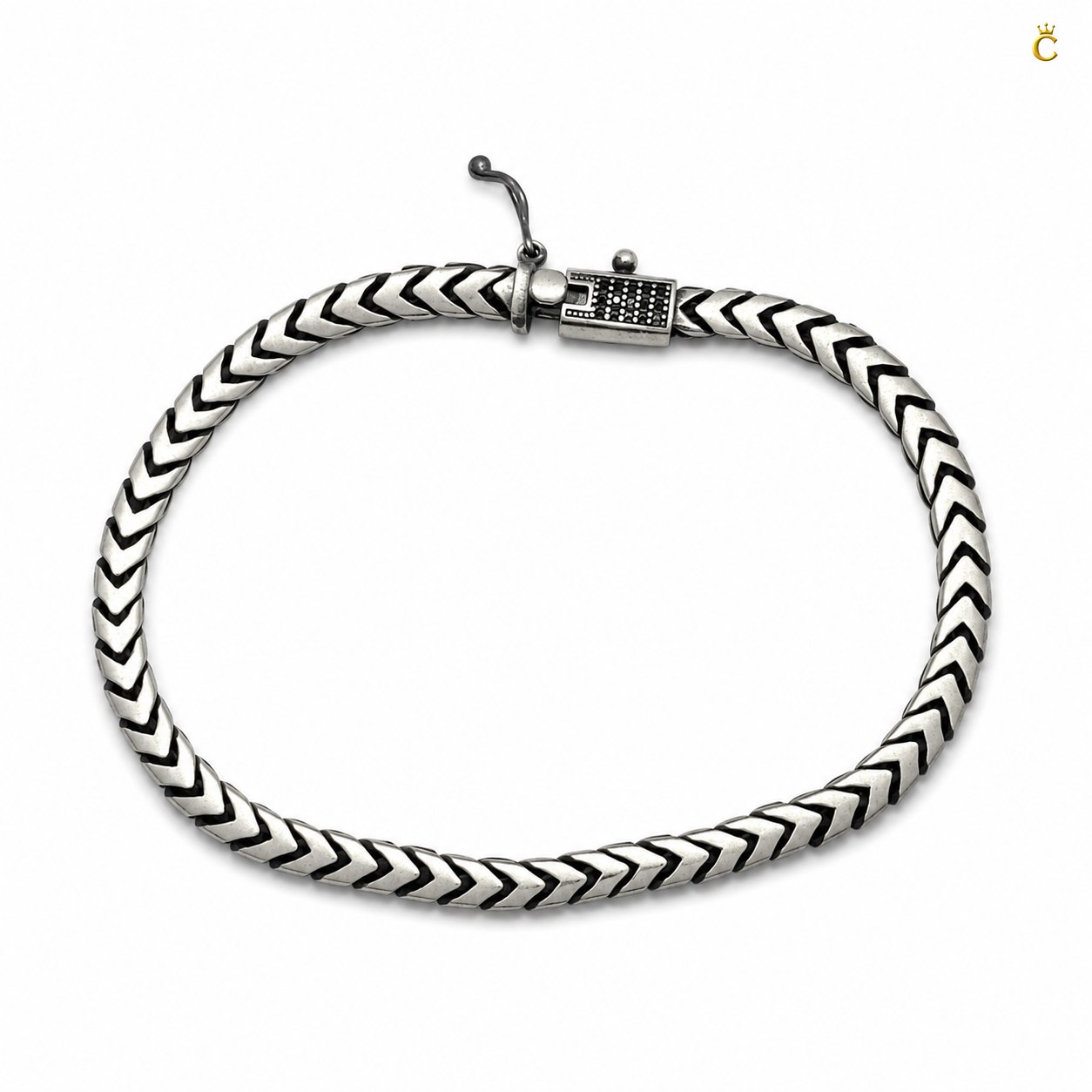 Celestora Stylish Turkish Silver Weave Bracelet for Men