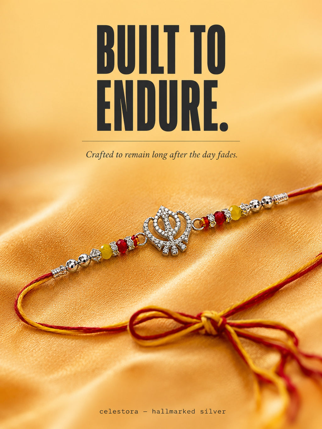 Celestora -Silver Veer Khalsa Prime Rakhi/ Bracelet