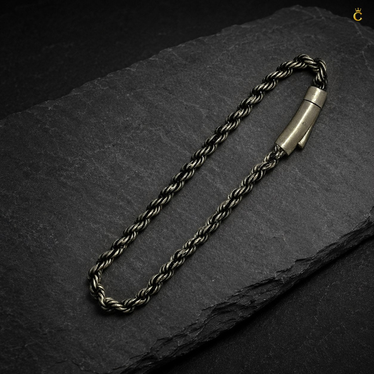 Celestora Oxidized Twisted Rope Bracelet:
