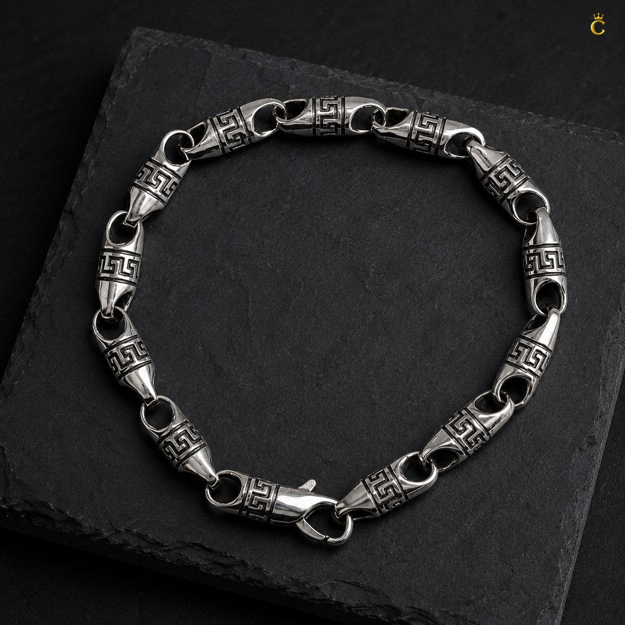 Celestora-Premium Oxidised Imperial Key link Bracelet