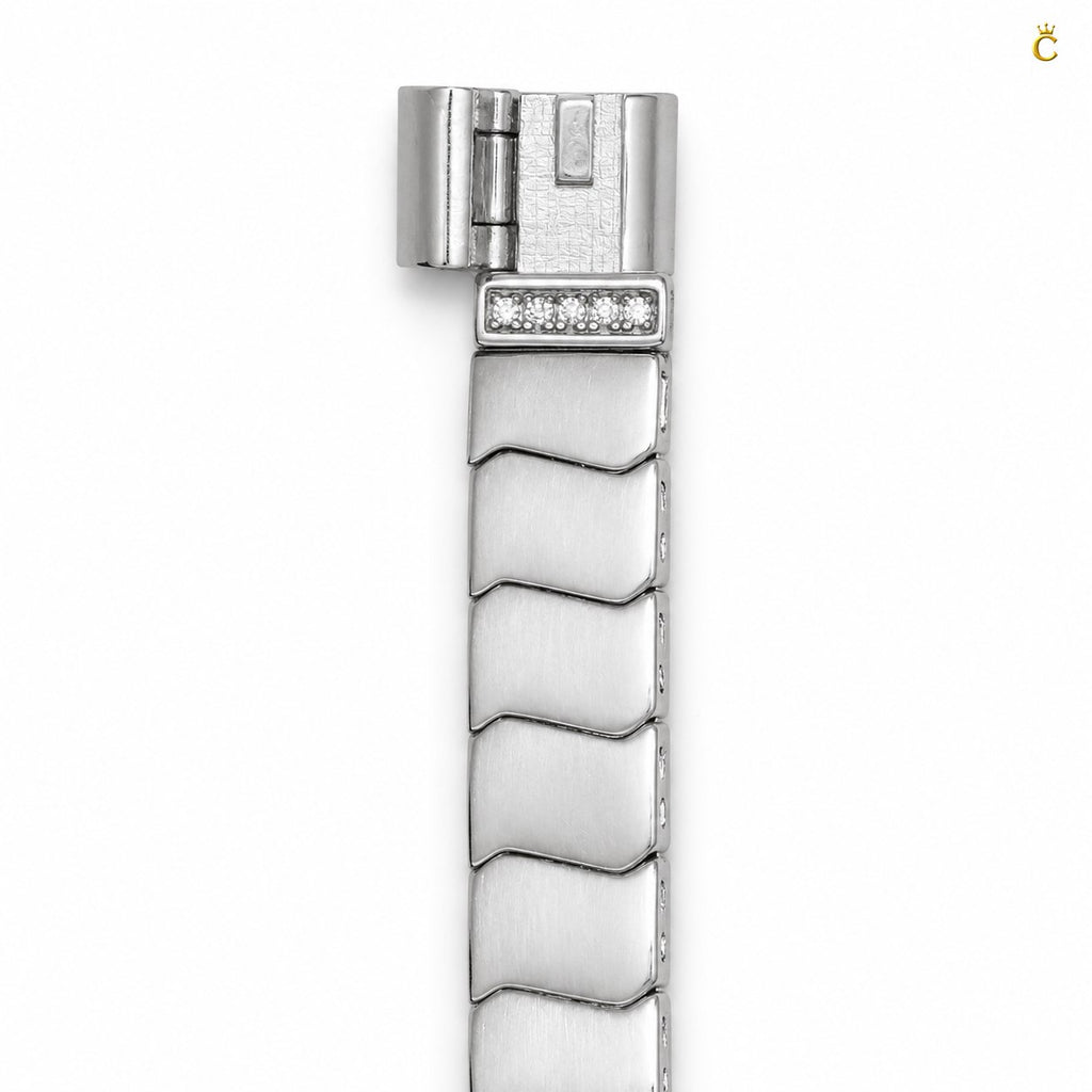Celestora- Platinum Mirror Finish Italian Silver Bracelet