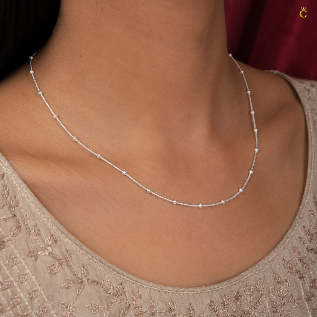 Silver Beaded Satellite Chain