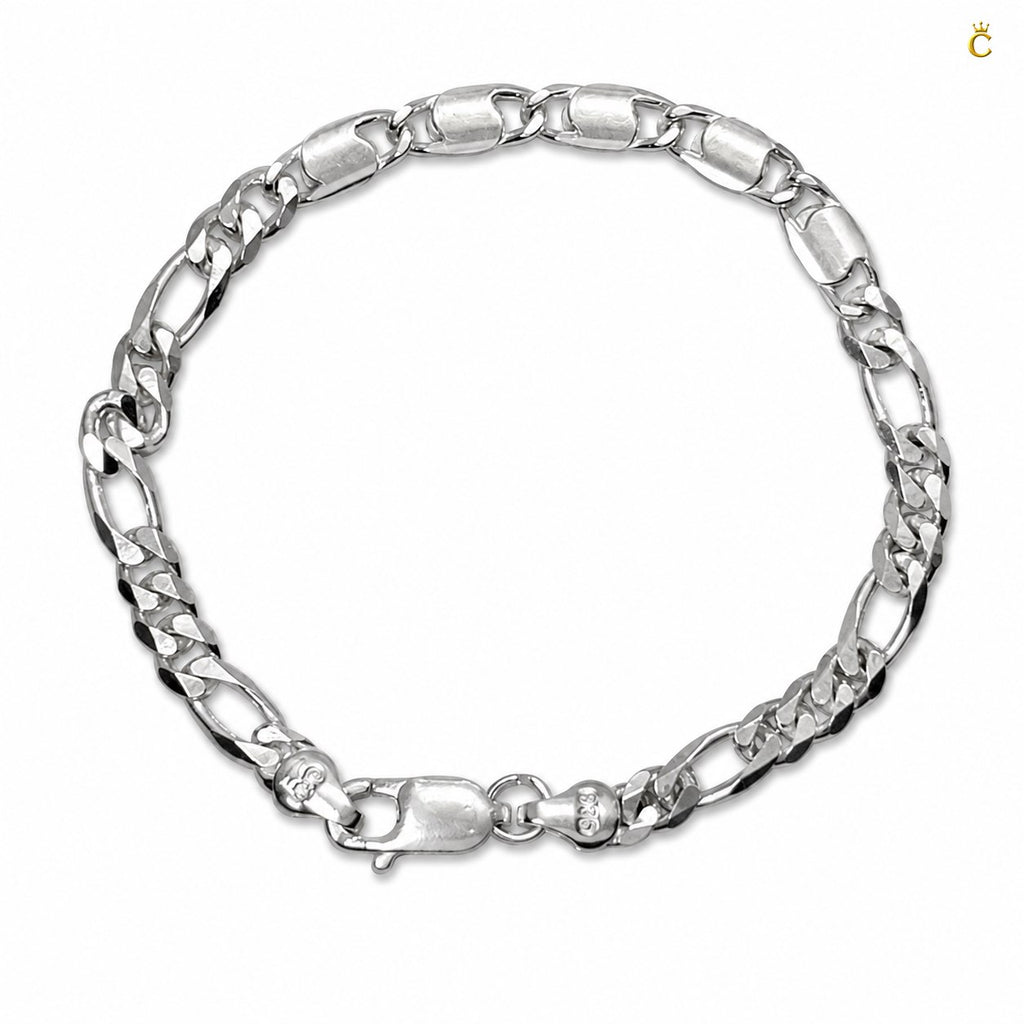 Silver Figaro Link Bracelet