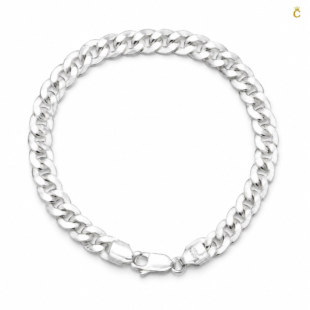 Men's Silver Cuban Link Chain Bracelet