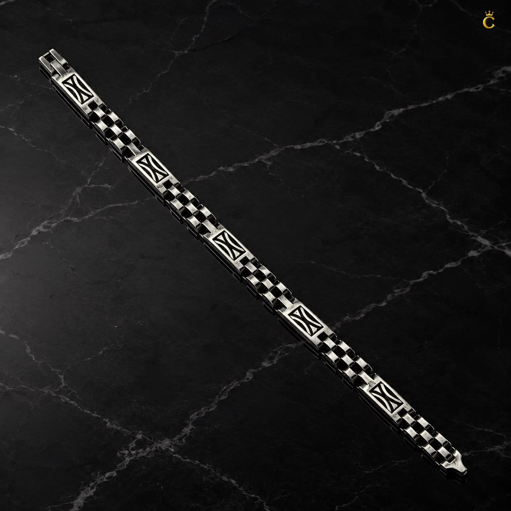 Turkish Oxidised Curve Link Bracelet