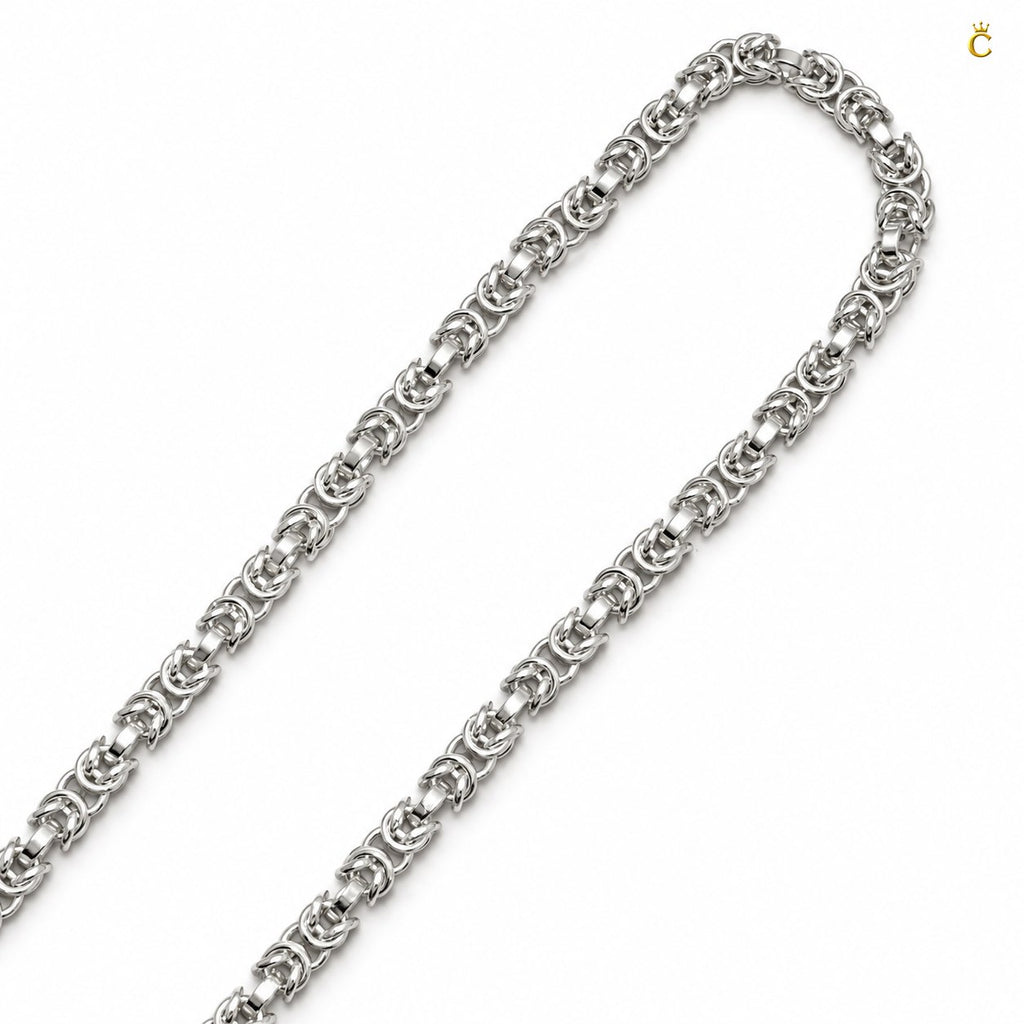 Twisted interlinked silver chain