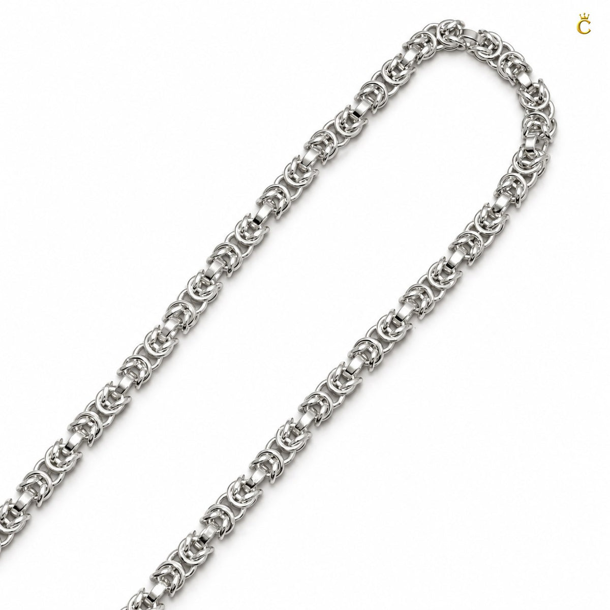 Twisted interlinked silver chain