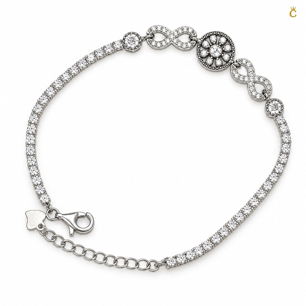 Eternal blossom infinity Silver adjustable Bracelet