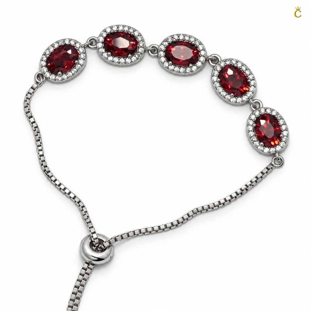 Ruby Royale Silver slider bracelet