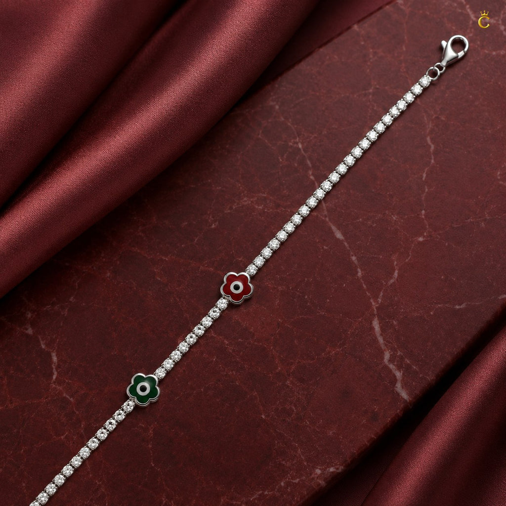 Celestora Floral motifs Tennis Bracelet