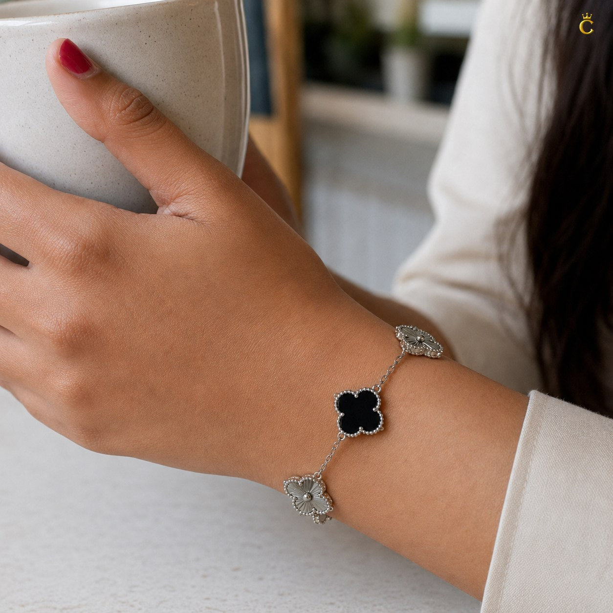 Celestora- Midnight Black Fortune Van cliff Bracelet