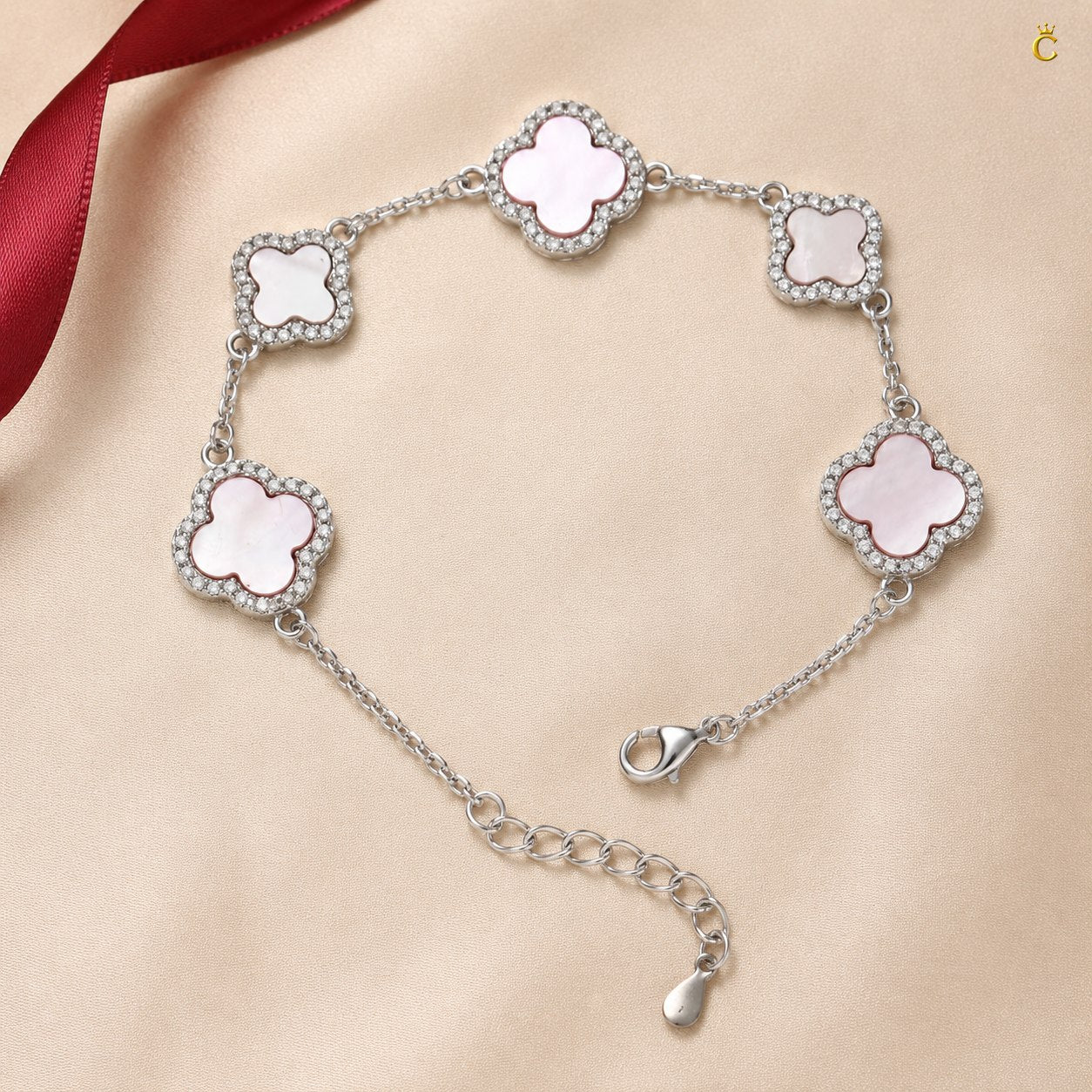Celestora Charming Blush Clover Van cliff Bracelet