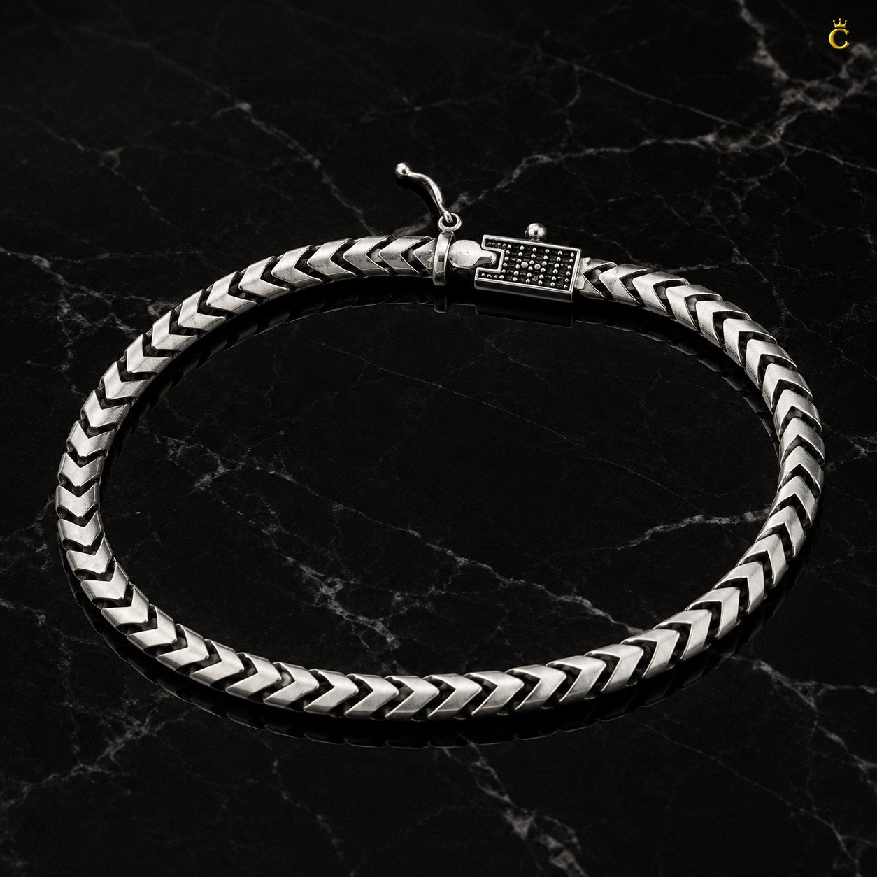 Celestora Stylish Turkish Silver Weave Bracelet for Men