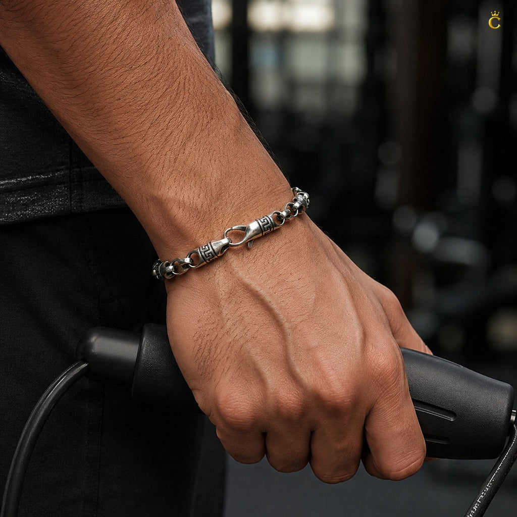 Celestora-Premium Oxidised Imperial Key link Bracelet