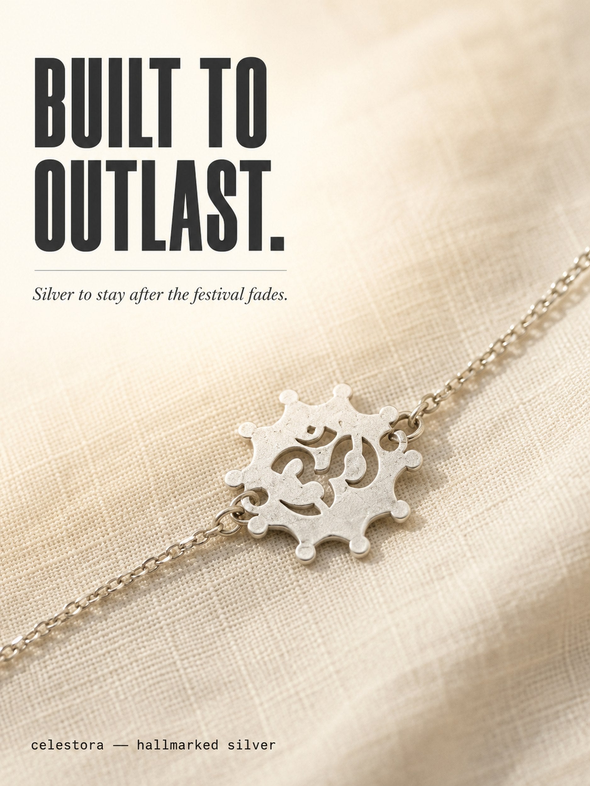 Designer Round cut Om Rakhi Bracelet