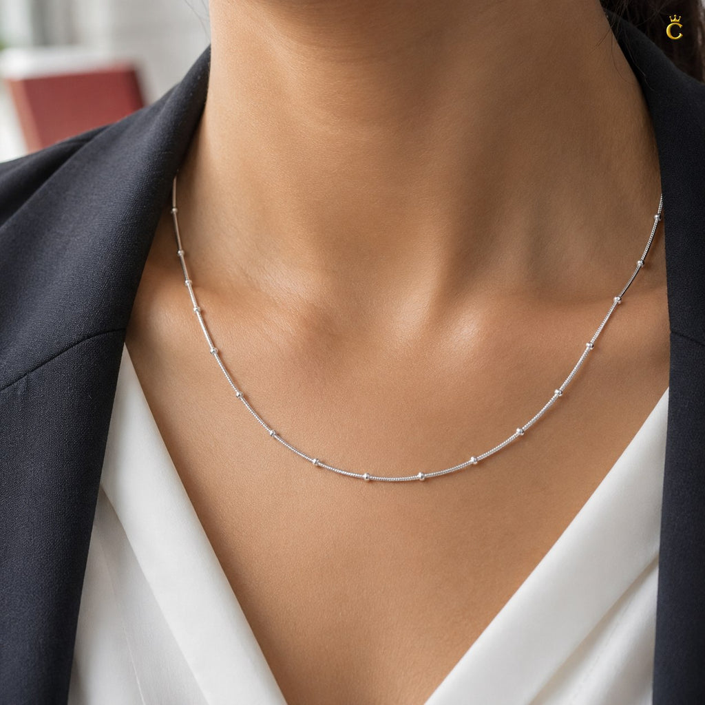 Silver Beaded Satellite Chain